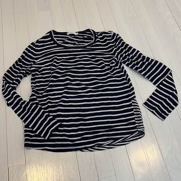 A.L.C. Exclusive Combo Navy Stripe Open Back Long Sleeve Tee XS - Picture 5 of 8